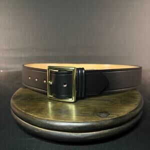 Dutyman Uniform Belt Size 38" Government Spec Plain Black Leather 1.75" Wide